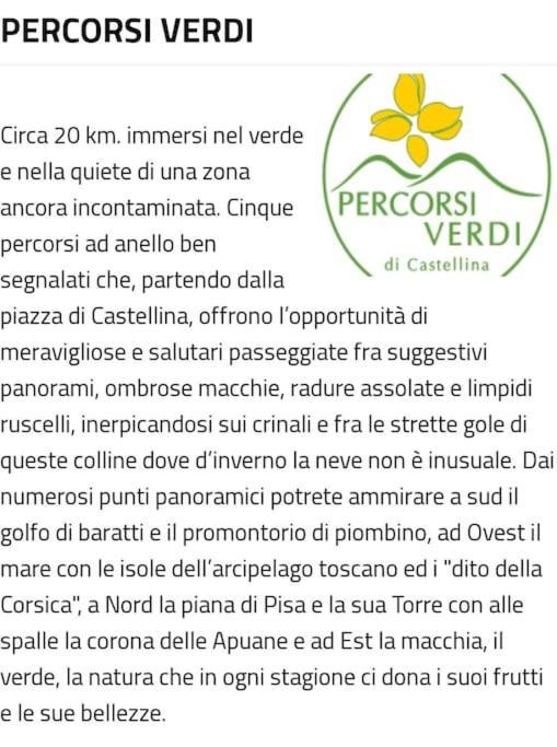 Appartamento Bellavista Castellina Marittima Buitenkant foto